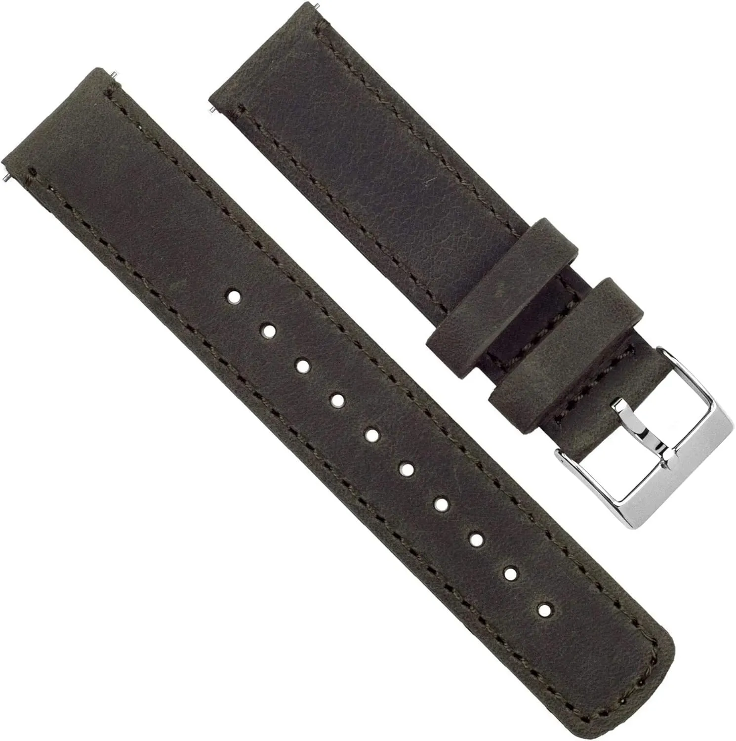 Top deform superficial horticulture utilitarian Grain Leather, 20mm, Unisex Barton Watch Bands Espresso Brown Leather Quick Release Watch Band for Samsung Galaxy Watch6, 40mm, 44mm & Galaxy Watch6 Classic, 43mm, 47mm - 