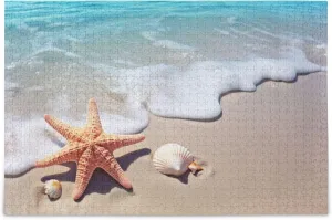 Toy Games Educational dodge Gift Home Decor for Adults Kids S0403093 Summer Starfish Seashell Beach Jigsaw Puzzles 500 Pieces 