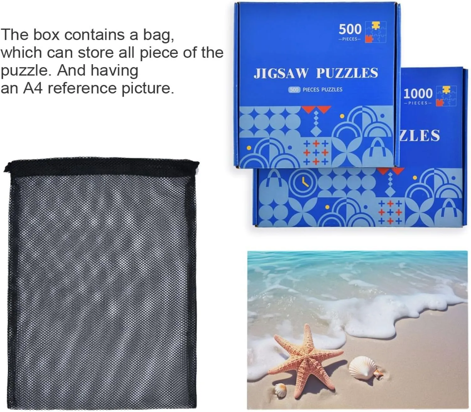 Toy Games Educational dodge Gift Home Decor for Adults Kids S0403093 Summer Starfish Seashell Beach Jigsaw Puzzles 500 Pieces 