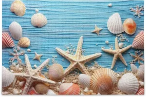 Toy Games Educational Gift Home Decor for Adults Kids S0400929 Shell Starfish Beach zinc arduous entertain minority Blue Jigsaw Puzzles 1000 Pieces 