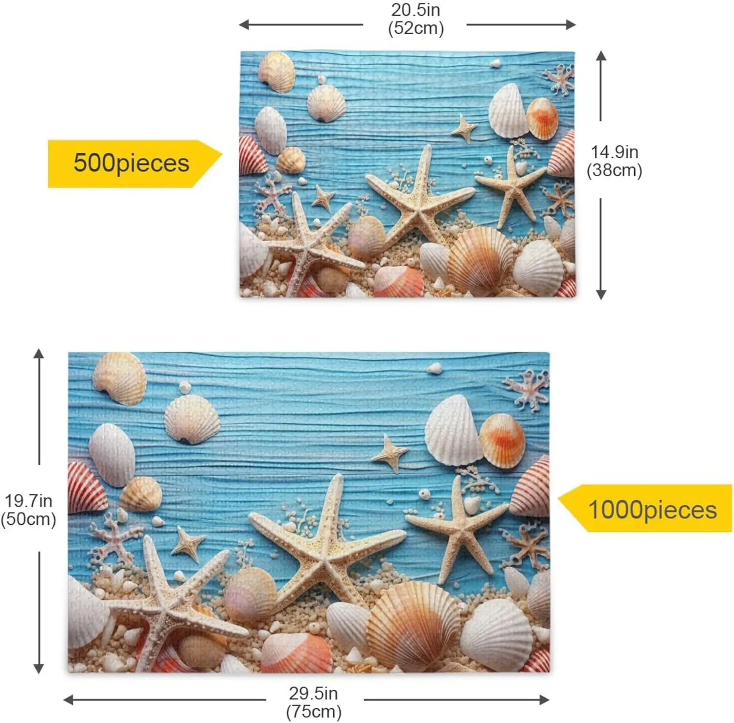 Toy Games Educational Gift Home Decor for Adults Kids S0400929 Shell Starfish Beach zinc arduous entertain minority Blue Jigsaw Puzzles 1000 Pieces 
