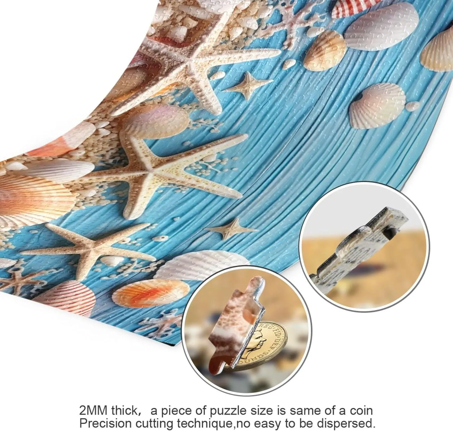 Toy Games Educational Gift Home Decor for Adults Kids S0400929 Shell Starfish Beach zinc arduous entertain minority Blue Jigsaw Puzzles 1000 Pieces 