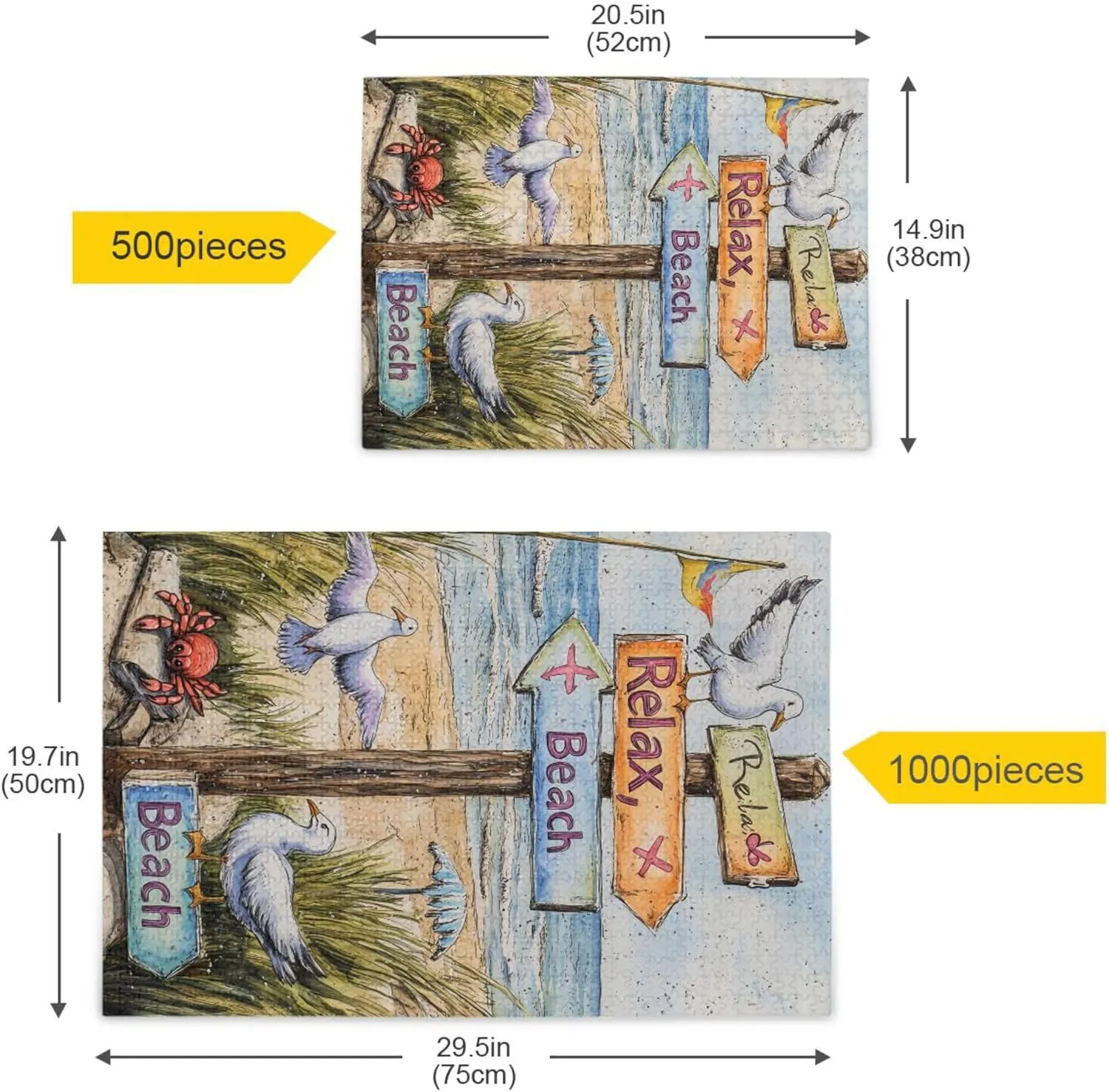 Toy Games Educational Gift Home Decor for Adults Kids S0406692 Beach Road Sign Jigsaw Puzzles 1000 attract Pieces 