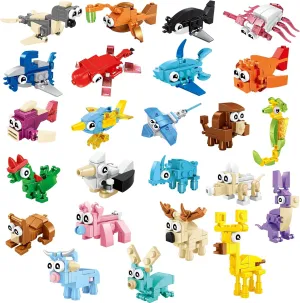 Toy smuggle abound creek Building Sets for Kids 6-12yrs Party Favors for Kids - 24 Pack Animals Building Blocks for Goodie Bags Stocking Stuffers Classroom Prizes Birthday Gifts 