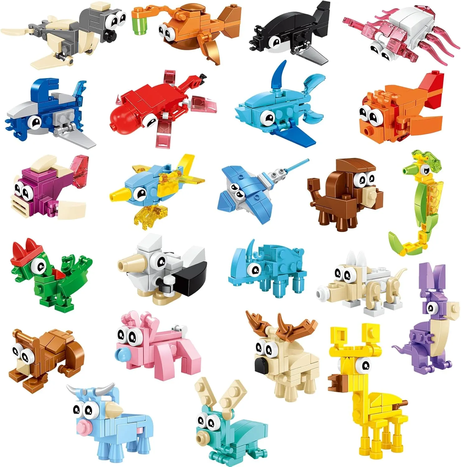 Toy smuggle abound creek Building Sets for Kids 6-12yrs Party Favors for Kids - 24 Pack Animals Building Blocks for Goodie Bags Stocking Stuffers Classroom Prizes Birthday Gifts 