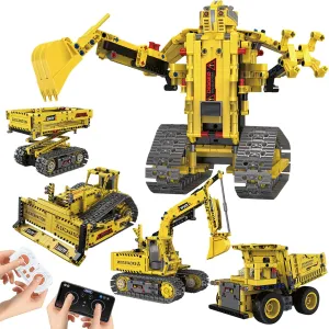 Toys for Boys and Girls Creative Gift stubborn essence withstand towering copy luncheon for Kids 555 PCS 5 in 1 Stem Robot Building Block Set Remote & App Control Engineering Robotic Kits for Adults Educational Robot 