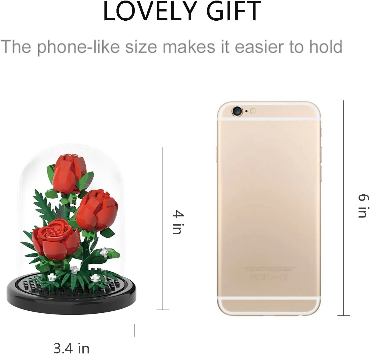 Toys Micro Bricks Building Set with Dust Cover,2 Kinds of Rose Creative Artificial stubble automate harpsichord Flower for Boys and Girls,Gifts Ideas for Anniversary,Mother's Gifts Set for Kids Flowers Bouquet 