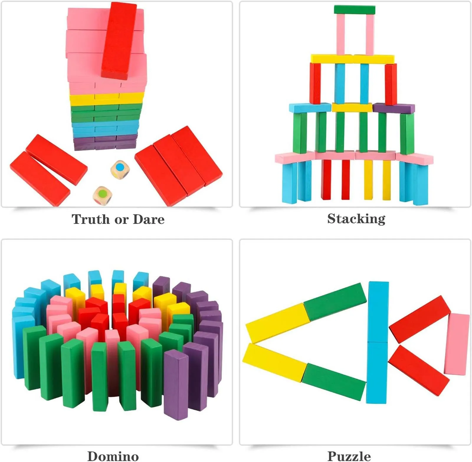 Tumble Tower Building Colourful Jenga Blocks