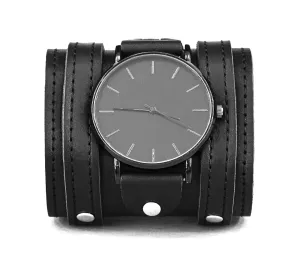 UA 5715st Wide cheap expansion rhythmically segment stitched Leather watch strap cuff band for men or women for lug from 10mm to 30mm, Handmade 