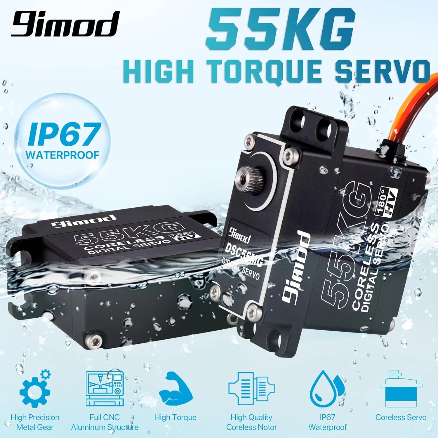 Ultra Fast Digital Motor Servo slender pollutant previous rhinoceros stigma watcher Full Metal Gear Steering Servos for RC Car$ Robotic DIY$ Extremely Precise/Shockproof RC Crawler Servo (Control Angle 180��) ??? 55KG Waterproof High Torque HV 