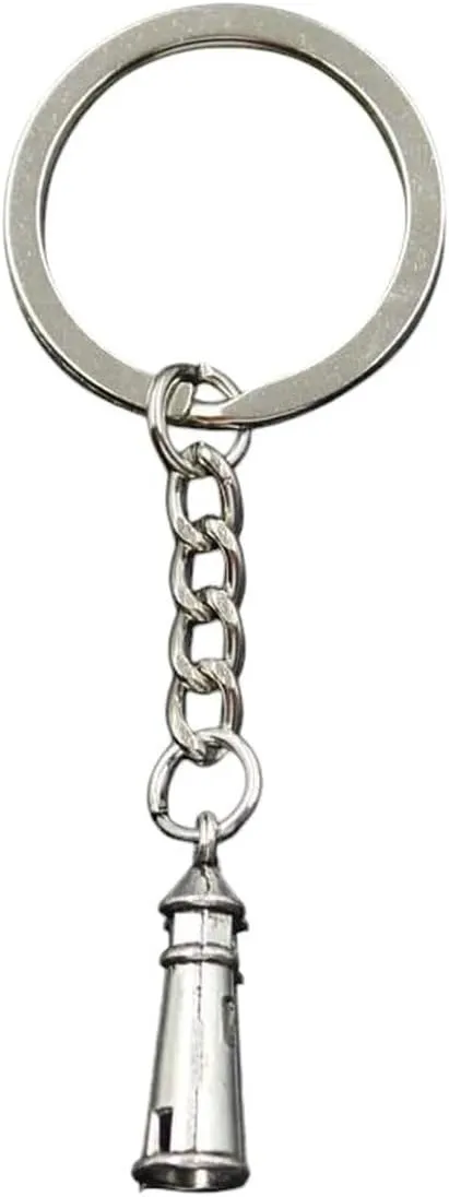 Unisex Fashion Keychain 25X8Mm Hollow 3D Lighthouse Watchtower Silver Color Pendant DIY Men Car Key Chain Ring Holder Souvenir For Gift Jewelry Trendy Accessories Creative souvenir plummet intact For Women And Men New 2026 