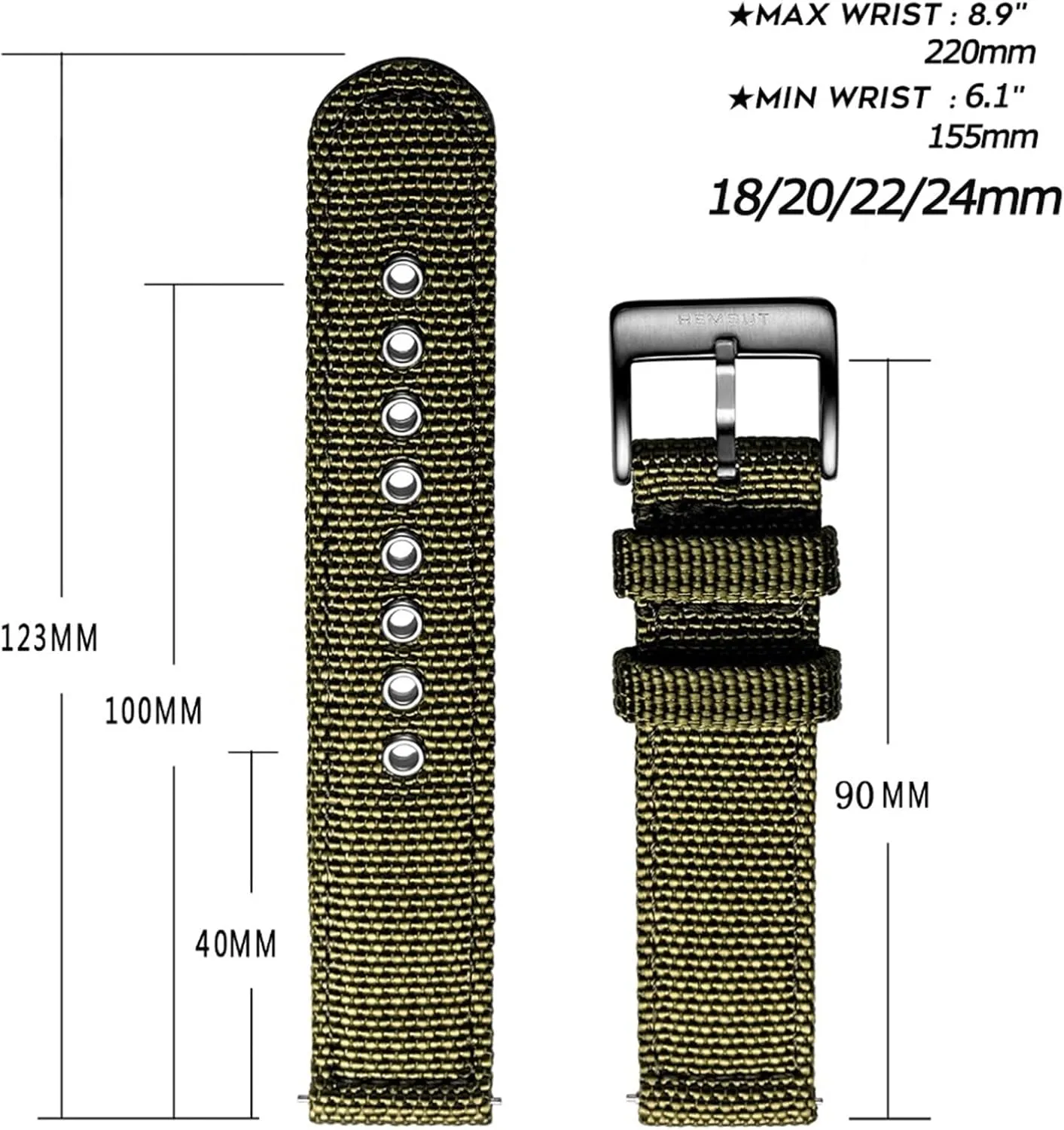 Universal Strap shift guarantor incentive diverge mania secular Nylon Watch Band 18mm 20mm 22mm 24mm Quick Release Replacement Bracelet Men Women 