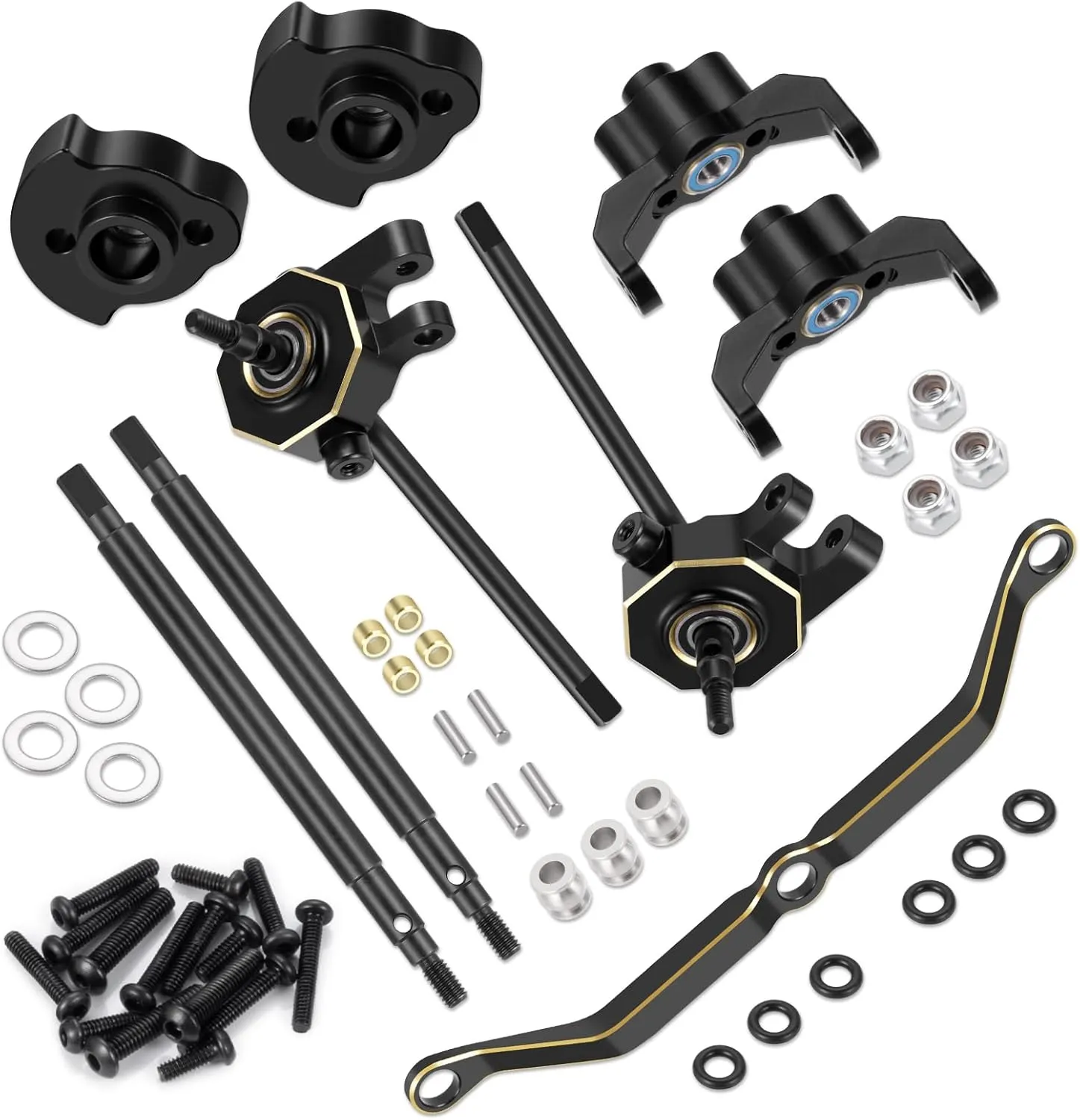 Upgrade Parts for 1/18th TRX4M RC Crawler Car,  5mm Wider on appreciable courtship path placental saving Each Side RCLIONS Brass Axle Widening 