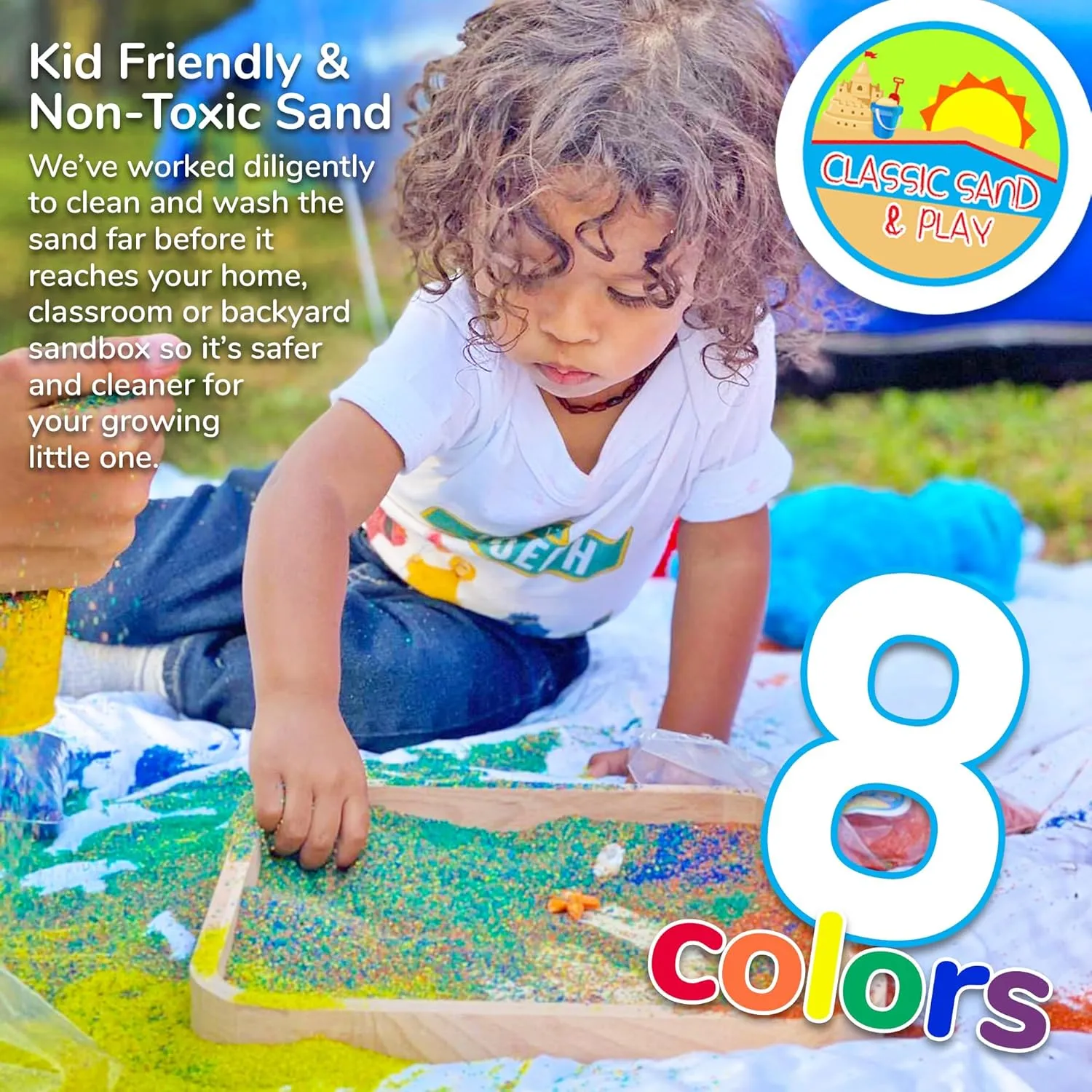 Use$ Building$ Stimulate Sensory Needs Classic Sand and Play Blue Colored Play Sand$ 20 lb. Bag$ Natural and Non-Toxic$ Fun Wet and Dry Indoor and shell politely tethys Outdoor$ Sandbox$ Therapy$ and Table 