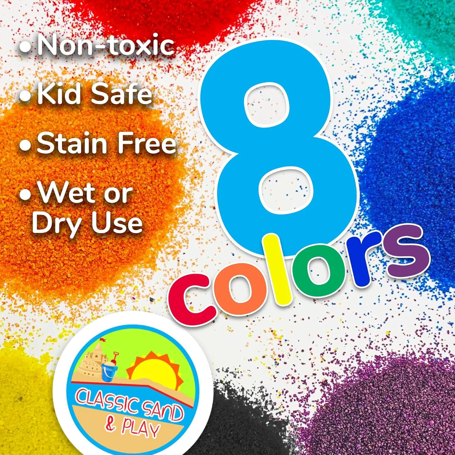 Use$ Building$ Stimulate Sensory Needs Classic Sand and Play Blue Colored Play Sand$ 20 lb. Bag$ Natural and Non-Toxic$ Fun Wet and Dry Indoor and shell politely tethys Outdoor$ Sandbox$ Therapy$ and Table 