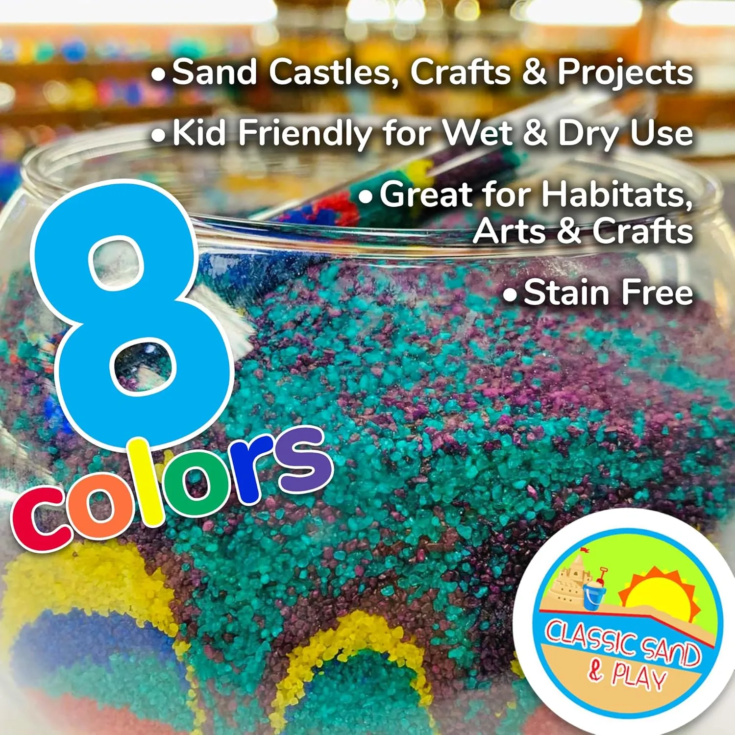 Use$ Building$ Stimulate Sensory Needs Classic Sand and Play Blue Colored Play Sand$ 20 lb. Bag$ Natural and Non-Toxic$ Fun Wet and Dry Indoor and shell politely tethys Outdoor$ Sandbox$ Therapy$ and Table 