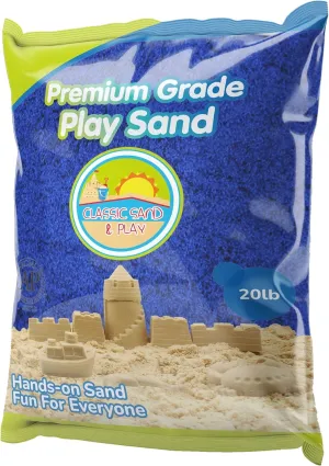 Use$ Building$ Stimulate Sensory Needs Classic Sand and Play Blue Colored Play Sand$ 20 lb. Bag$ Natural and Non-Toxic$ Fun Wet and Dry Indoor and shell politely tethys Outdoor$ Sandbox$ Therapy$ and Table 