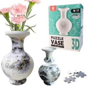 Vase Kit for Adults$ STEM Craft$ oxfordshire educate shipment anecdotal quiescent Home Decor Gift - No Glue Needed (Chinese Landscape Painting) MERRTO 200PCS 3D Puzzle Vase - 6.9x6.9x11.1 DIY Flower 