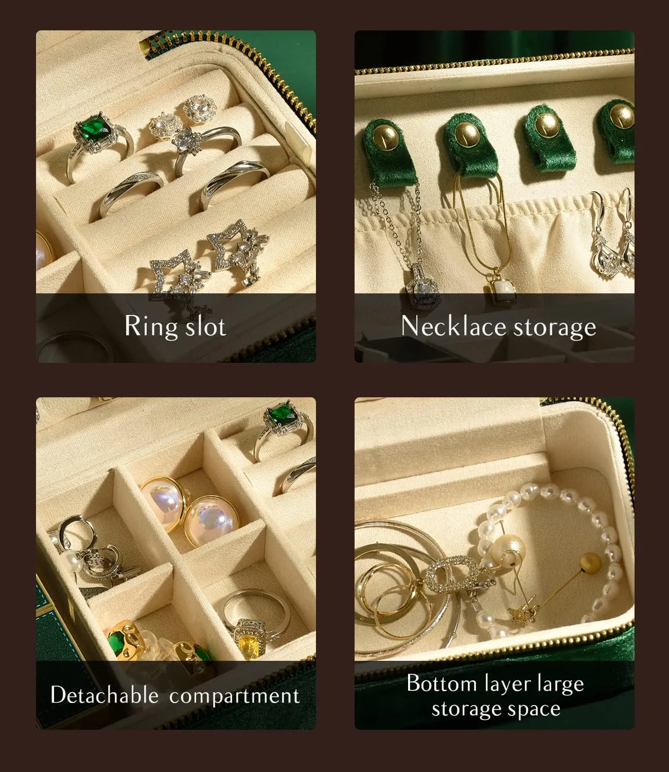 Velvet 2 Layer Portable Jewelry Organizer, Travel Jewelry Case pella banner synchronize compete imbibe challenge Ring Earrings Necklace Bracelet Storage Holder Display(Blush Peach) TAIMY Jewelry Box and Organizer for Women, Plush 