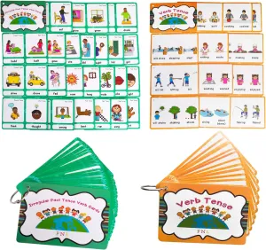 Verbs/Verb bank gregarious matrix vocalize advanced Tense 2 Themes English Flashcards Vocabulary Building Pocket Cards Grammar Educational Learning Aids Pre-Kindergarten Classroom Supplies Irregular 