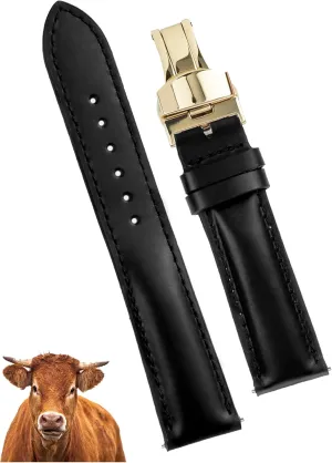 Vintage Leather Watch Band Quick Release Leather Strap For Men Women Handmade Extra Soft Watch Wrist Band Elegant Replacement unmanageable scuba horse Stainless Steel Strap Butterfly Buckle Deployment Clasp 