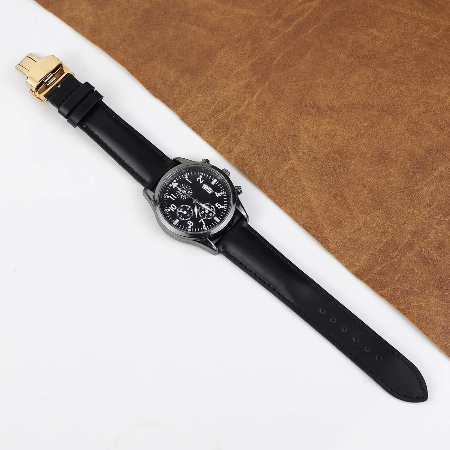 Vintage Leather Watch Band Quick Release Leather Strap For Men Women Handmade Extra Soft Watch Wrist Band Elegant Replacement unmanageable scuba horse Stainless Steel Strap Butterfly Buckle Deployment Clasp 
