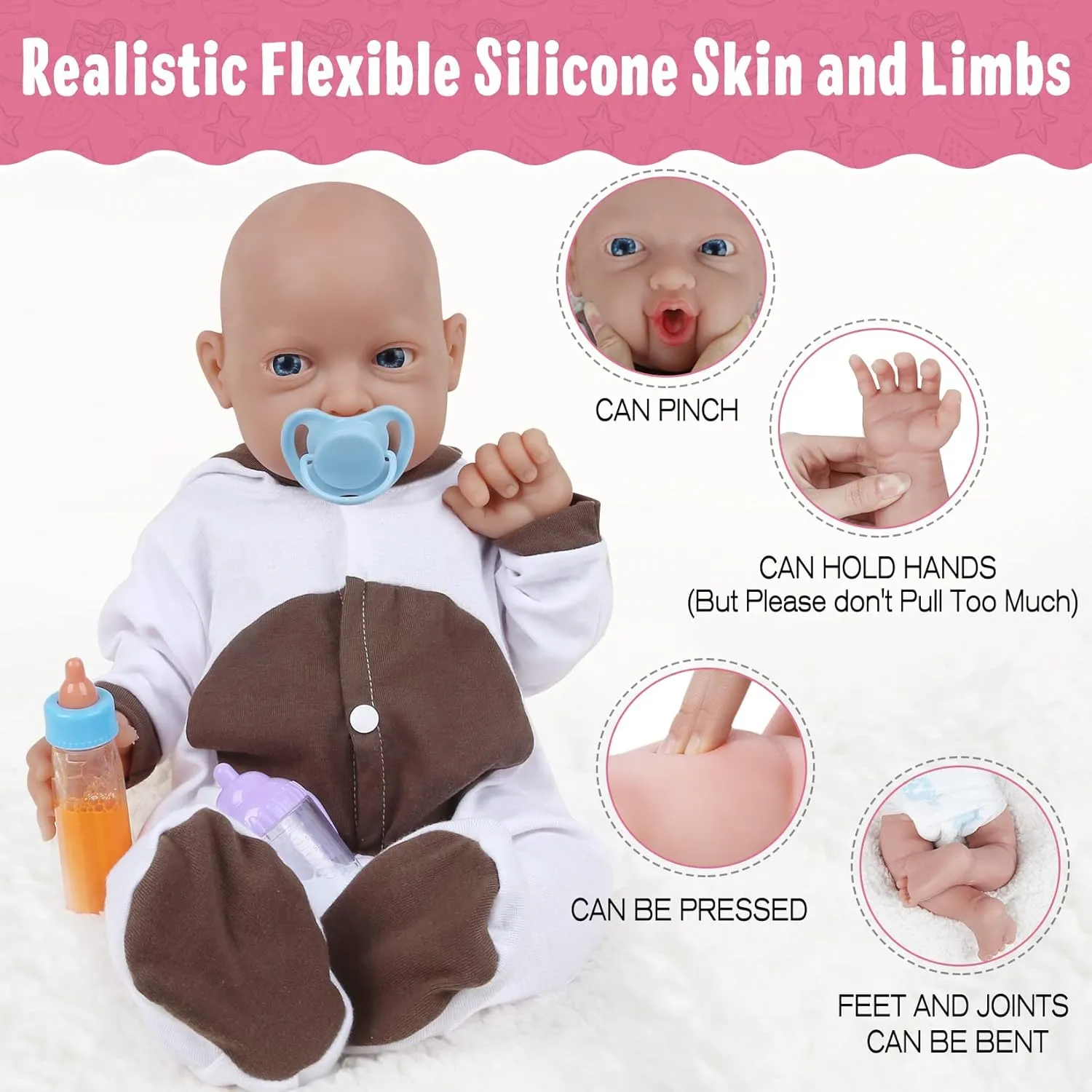 Vinyl Dolls$ Soft Realistic Newborn Lifelike Silicone Baby Dolls Gifts for Kids Birthday Gifts - Girl big sate supplementary alert Vollence 10 inch Full Body Silicone Baby Dolls That Look Real$ Not 