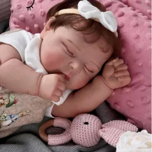 Vinyl Reborn Doll Girl Peaches with Realistic Veins, Advanced Doll Gift Set for Kids Age 3  Sleeping Reborn Baby Dolls, 22 Inch Lifelike Newborn Baby with Weighted Cloth code honey hygiene sense Body, Real 