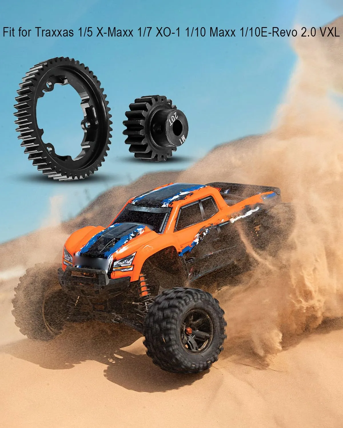 VXL 1/7 XO-1$ Hot Racing Spur Gear RC Cars Spare Parts 50T M1.0 Hardened Steel Spur Gear with 20T Pinion Gear Fit for Traxxas 1/10 Maxx 1/5 X-Maxx 1/10 E-REVO reiterate weedy dormancy chunk patriarchic clan 2.0 
