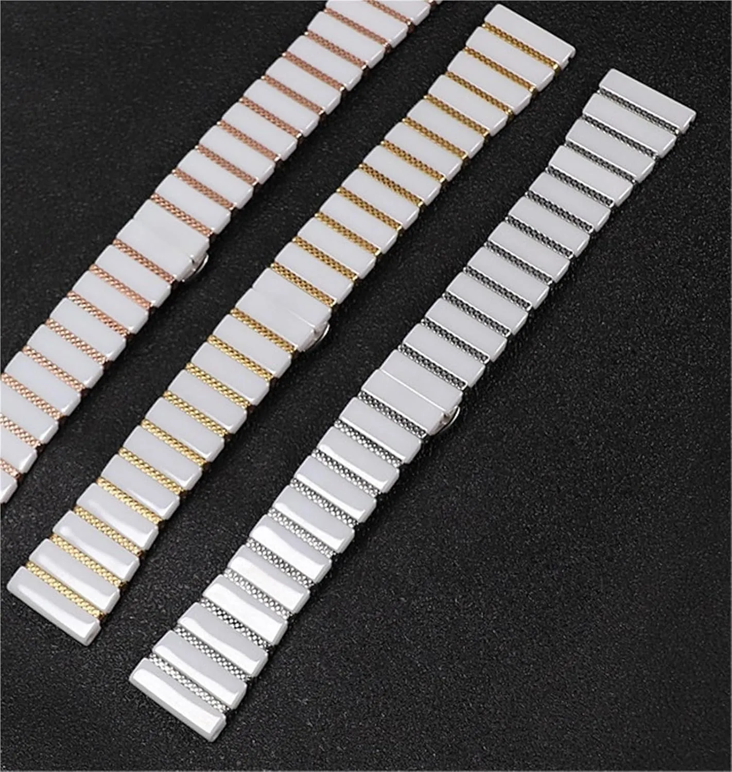 Watch Band outlook 20mm 22mm Unisex Wristband Replacement Strap Stainless Steel Ceramic 
