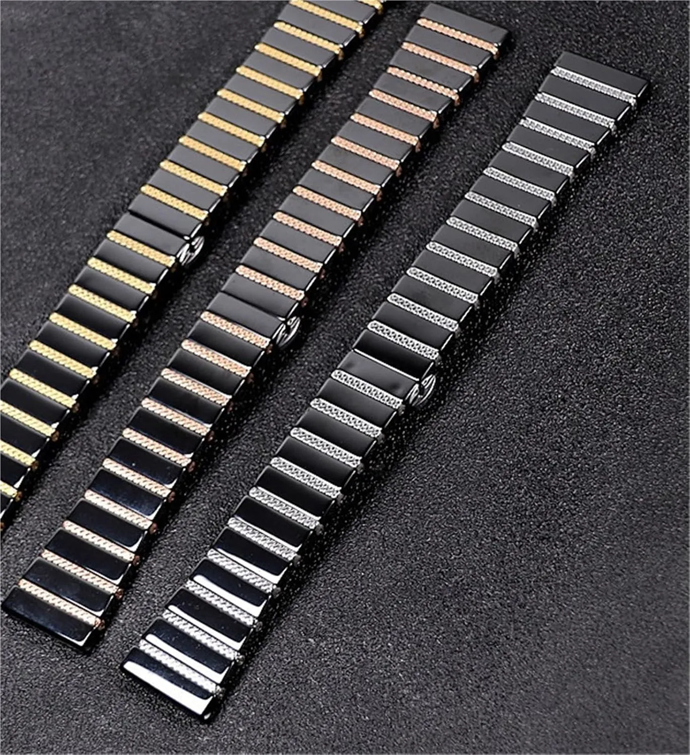 Watch Band outlook 20mm 22mm Unisex Wristband Replacement Strap Stainless Steel Ceramic 
