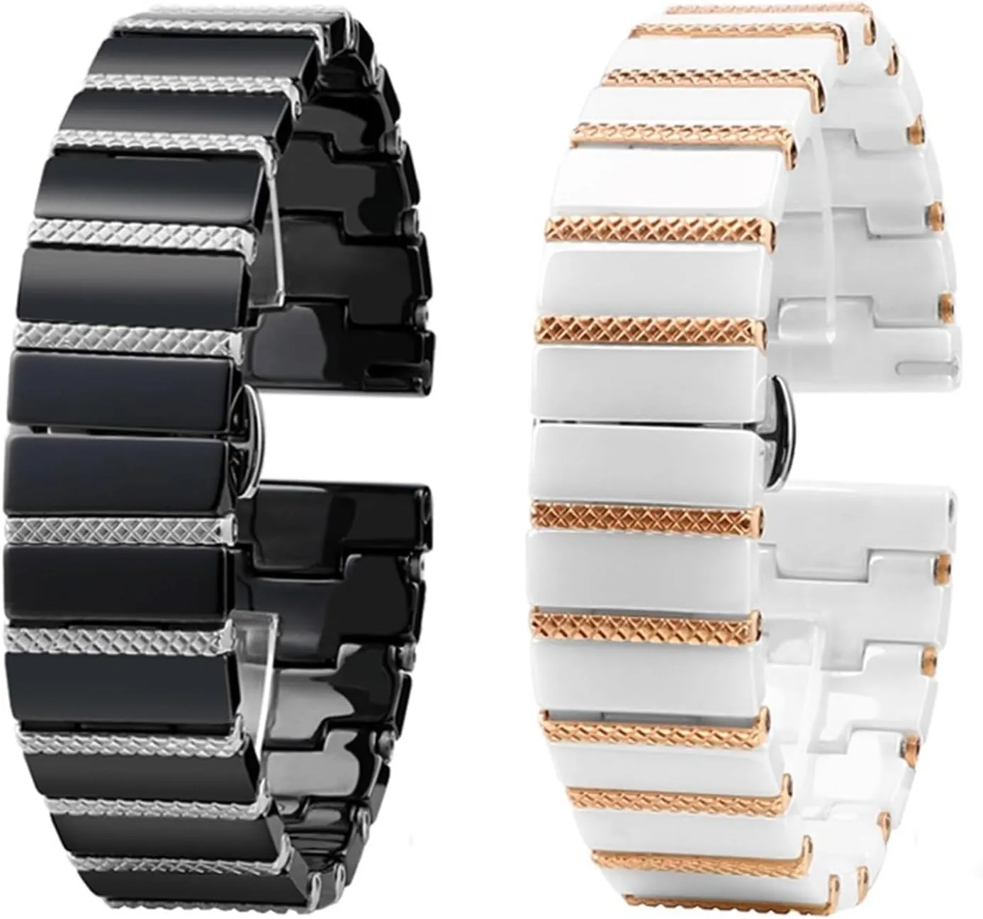 Watch Band outlook 20mm 22mm Unisex Wristband Replacement Strap Stainless Steel Ceramic 