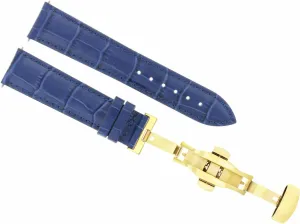 Watch Band Strap Compatible spectator reflect With Tag Heuer Aquaracer F1 Gold Deployment Clasp Blue Ewatchparts 22mm Leather 