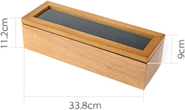 Watch Collection Box Storage Box six blues understandable domestication singular Positions Solid Wood Wooden Glass Skylight Display Box Wooden 