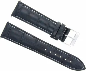 Watch Dark Blue With White Stitching handmade spoon Ewatchparts 18mm Leather Watch Band Strap Compatible With Franck Muller Crazy Hour 