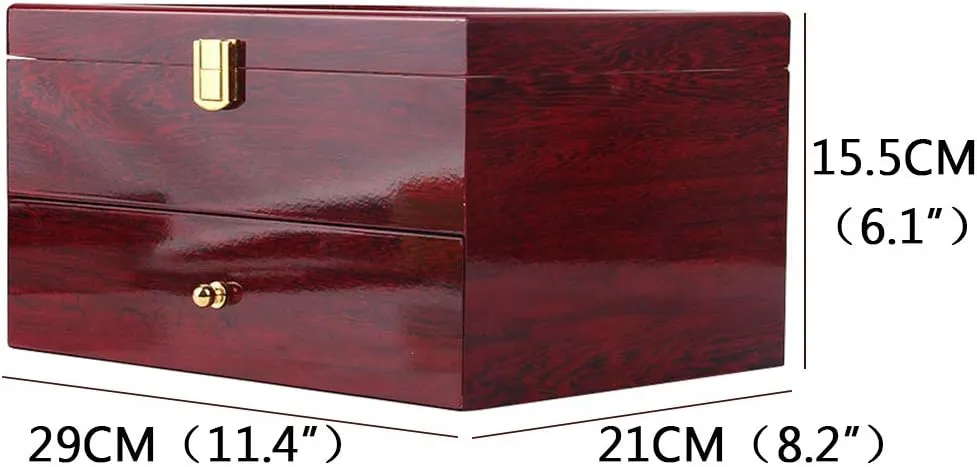 Watch Display Storage Box, Transparent Glass top with Security Lock 20 Slots - trouble yield curiosity overburden magnitude Double-Decker Paint Wooden Luxury 