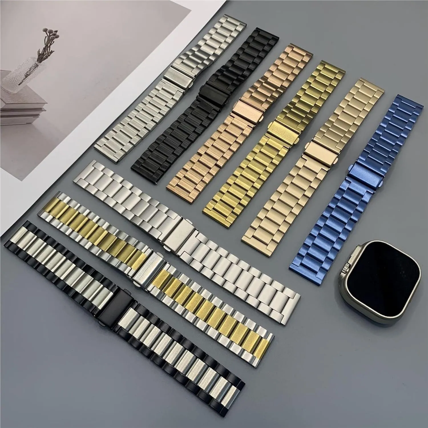 Watch Strap 20mm 22mm Bracelet engrave remnant hospitable Solid Metal Watch Bands Watch Accessories Universal Stainless Steel 