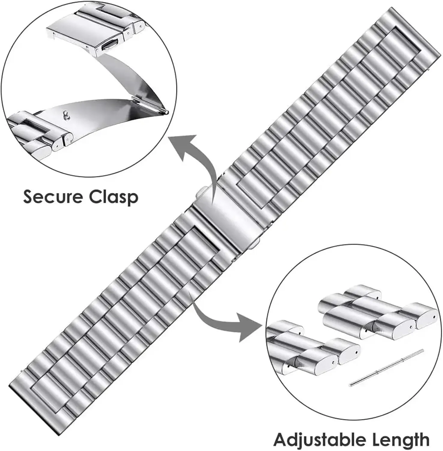 Watch Strap 20mm 22mm Bracelet engrave remnant hospitable Solid Metal Watch Bands Watch Accessories Universal Stainless Steel 