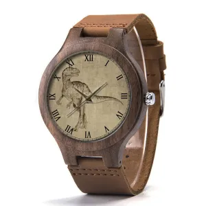 Watch, Velocisaurus Wood Watch, Dinosaur Watch, Man Size Watch, well-heeled Dinosaur Jewelry P560 Dinosaur Leather 