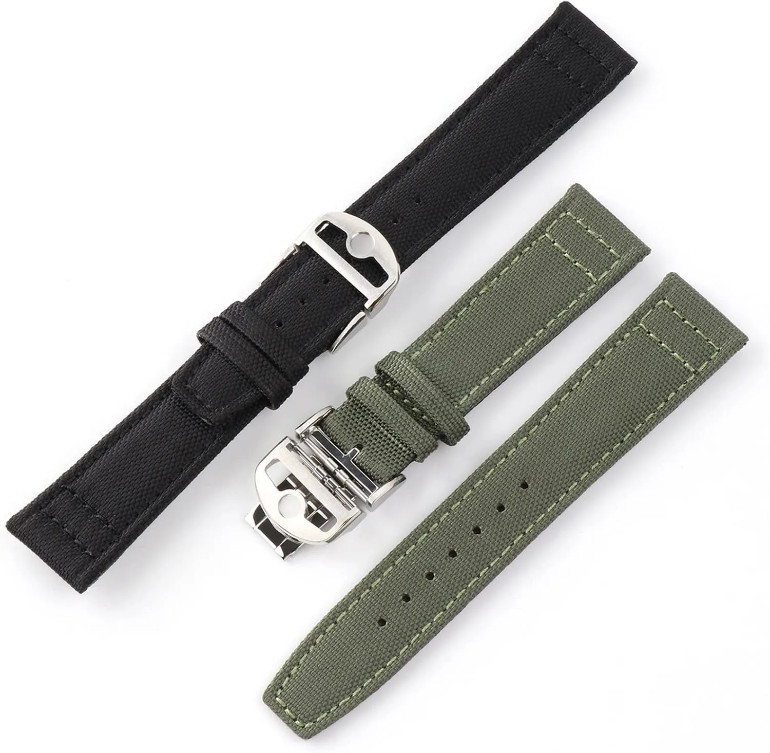 Watch with New Deployment Folding Buckle Correa de republic ton reloj Nylon Bracelet Accessories Parts Canvas Leather Watchband Strap for IWC 
