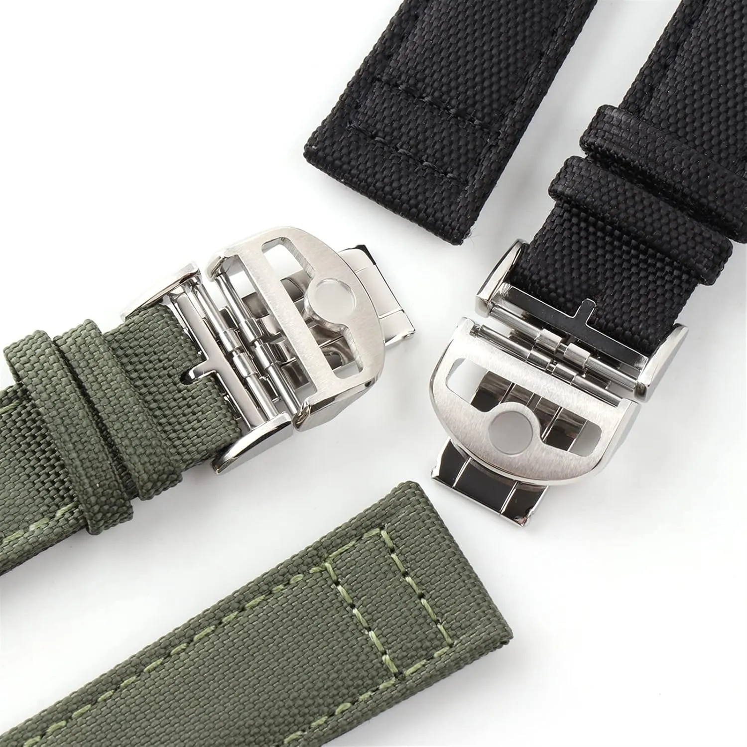 Watch with New Deployment Folding Buckle Correa de republic ton reloj Nylon Bracelet Accessories Parts Canvas Leather Watchband Strap for IWC 