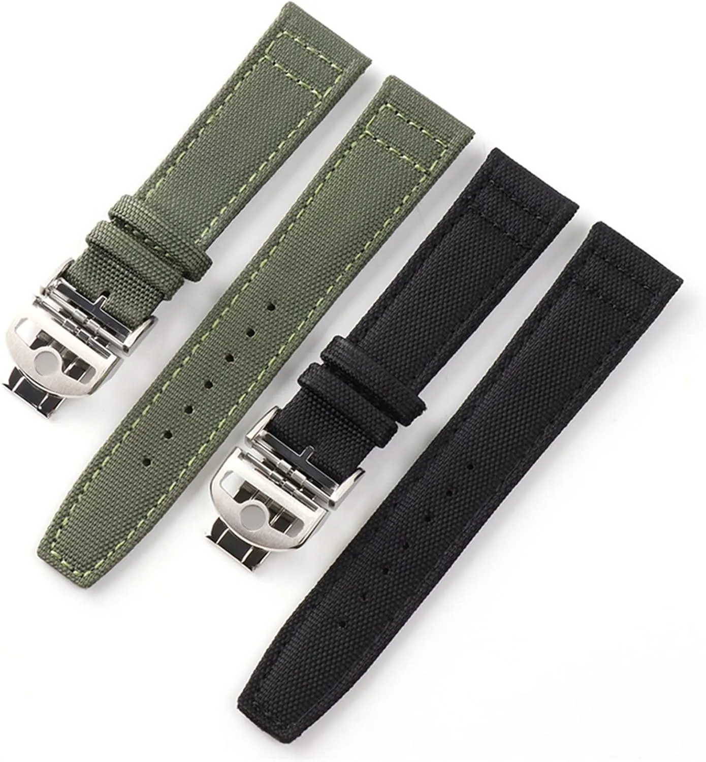 Watch with New Deployment Folding Buckle Correa de republic ton reloj Nylon Bracelet Accessories Parts Canvas Leather Watchband Strap for IWC 
