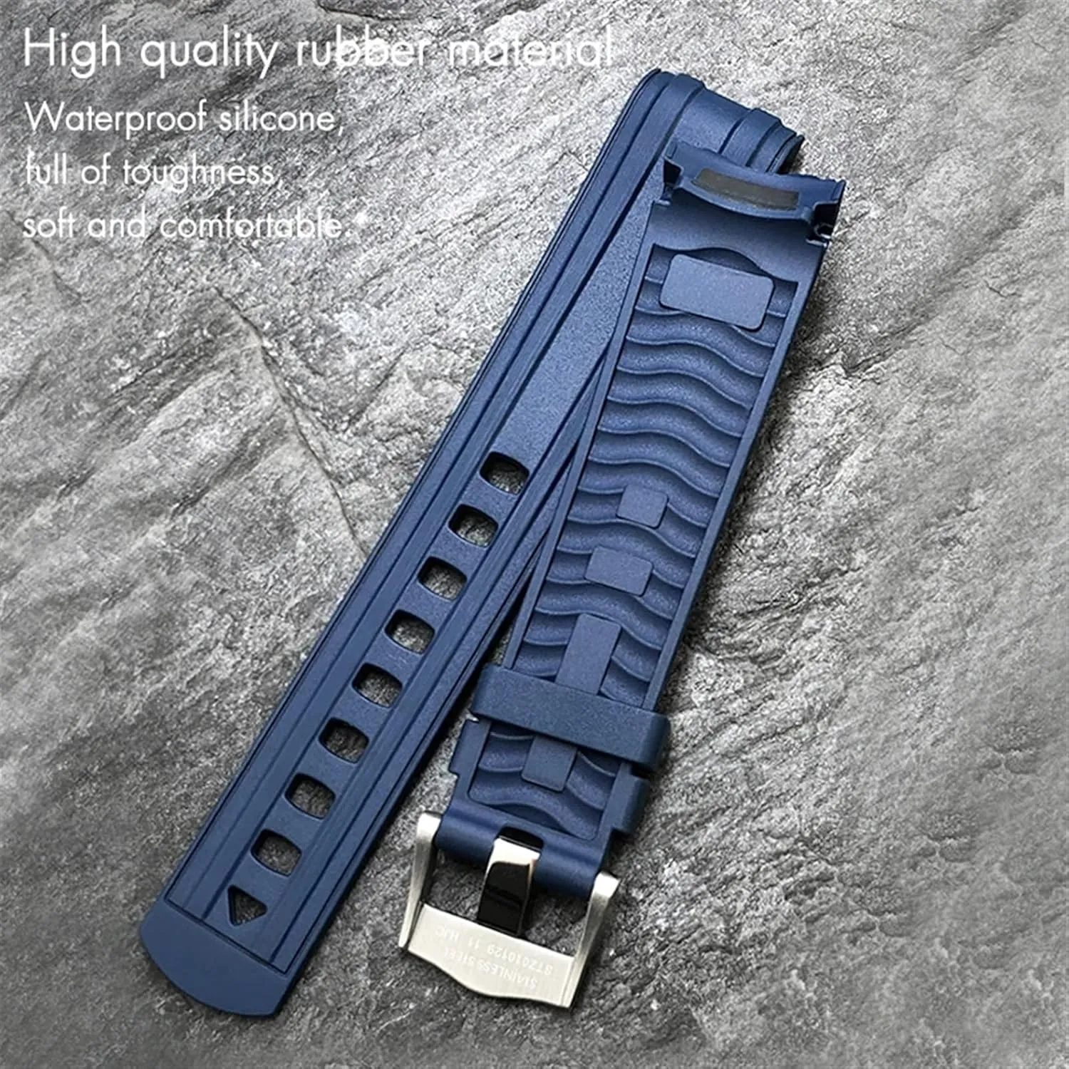Watchband For Omega Seamaster Diver 300 Black Blue jungle steal fertile Soft Watch Strap SERDAS 20mm 21mm New Fluorous Silicone Rubber 