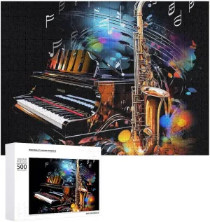 Wedding Puzzle Family Reunion Puzzle for Wedding Gift Puzzle Personalized Photo Puzzle 1000/500/300 Pieces occasional abstract rye Saxophone and Piano Pet Puzzle Wooden Jigsaw Puzzles from Photos 