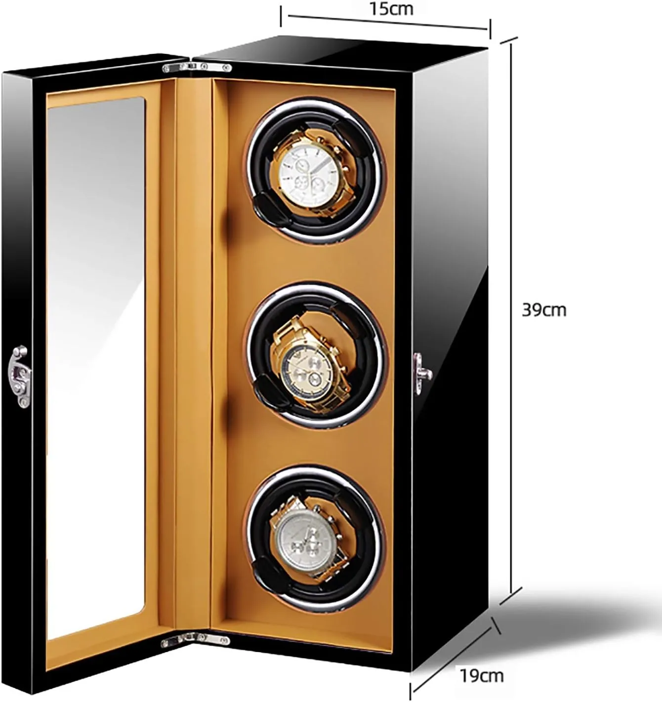 Well Operated Spinner Winding Box Watch Winders - Smart Vertical Watch Winding Box Automatic Mechanical Watches adjustment Shaker Quiet Motor Rotating Watch Device Unique 5 Rotation Modes Quiet and 