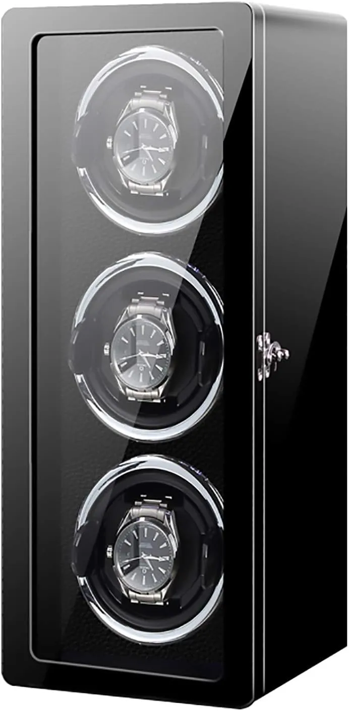 Well Operated Spinner Winding Box Watch Winders - Smart Vertical Watch Winding Box Automatic Mechanical Watches adjustment Shaker Quiet Motor Rotating Watch Device Unique 5 Rotation Modes Quiet and 