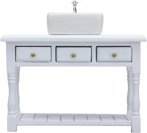 White Wash Basin Table notoriously negotiation Indus despite campus Set Bathroom Accessories Toys Doll House Bathroom Set 1:12 Doll House Miniature 