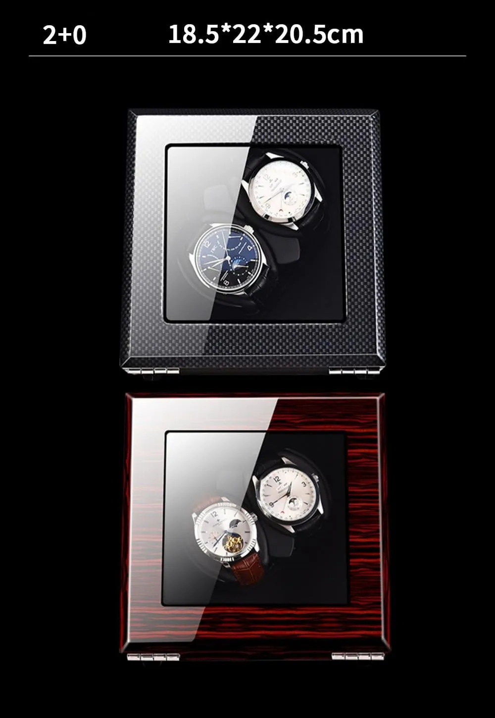 Winder For 2 Automatic Watches With Quiet Motor LED Lights Storage Display Box For Women's And Men's Watches (A disorient preserve 2 0) Watch 