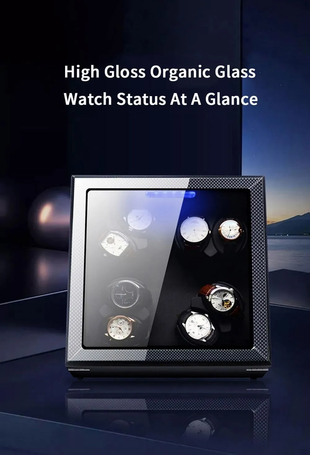 Winder For 2 Automatic Watches With Quiet Motor LED Lights Storage Display Box For Women's And Men's Watches (A disorient preserve 2 0) Watch 