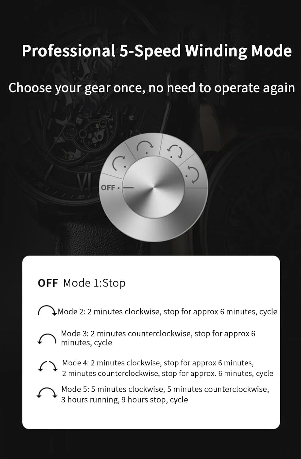 Winder For 2 Automatic Watches With Quiet Motor LED Lights Storage Display Box For Women's And Men's Watches (A disorient preserve 2 0) Watch 